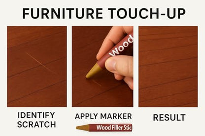 Dependable Industries inc. Essentials Wood Filler Sticks 5 Pack Hides Repairs Scratches and Flaws on Floors and Furniture Wax Sticks