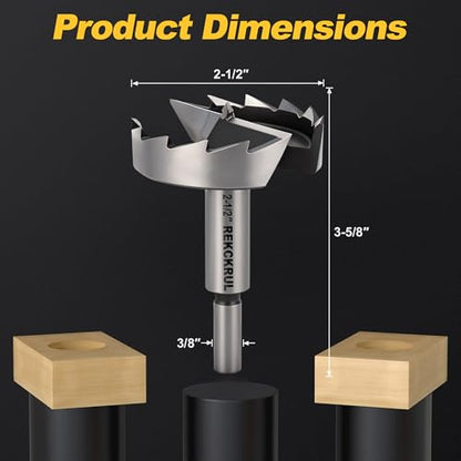 2-1/2 Inch Forstner Bit, 2-1/2" Forstner Drill Bit for Woodworking - size: 2-1/2 | Precision Imperial Sizing