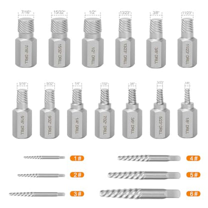 Eapele Bolt Extractor Set, Stripped Nut Remover Twist Sockets, Fit 3/8" Square Drive with Solid Storage Case(49pcs, Black) - size: 49pcs