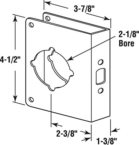 Prime-Line U 10744 Brass Lock and Door Reinforcement Plate, Bronze