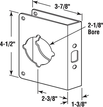 Prime-Line U 10744 Brass Lock and Door Reinforcement Plate, Bronze