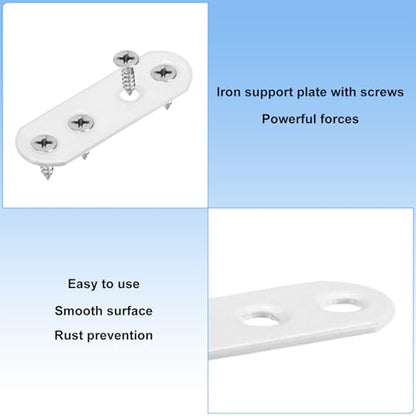 M METERXITY 10-Pack Flat Straight Brackets 2.17x0.71in, White - color: White, size: 55mm