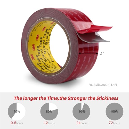 3M Double Sided Tape Heavy Duty 2" x 15.4Ft Grey - color: Grey, size: 2" x 15.4Ft