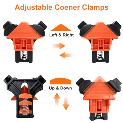 4 Pack Corner Clamps for Woodworking, 90 Degree Right Angle Clamps