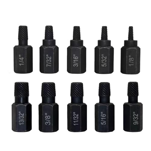 10-Piece Screw Extractor Set for Damaged and Stripped Screws, Alloy Steel Bolt Extractor for Household and Professional Use