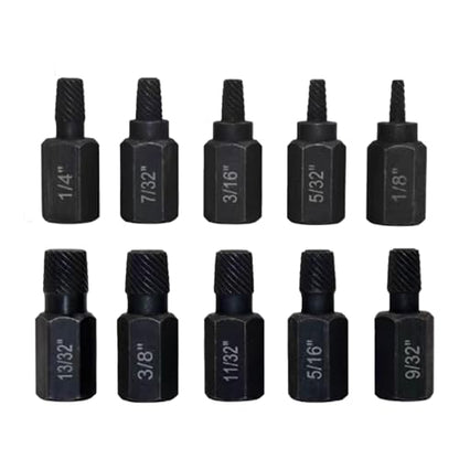 10-Piece Screw Extractor Set for Damaged and Stripped Screws, Alloy Steel Bolt Extractor for Household and Professional Use
