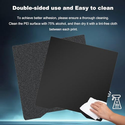 265x280mm Black Build Plate for Creality Hi Combo, Double Sided Textured PEI+Smooth PEI Flexible Spring Steel Platform Heated Printing Bed for Creality Hi Combo 3D Printer - size: 265x280mm