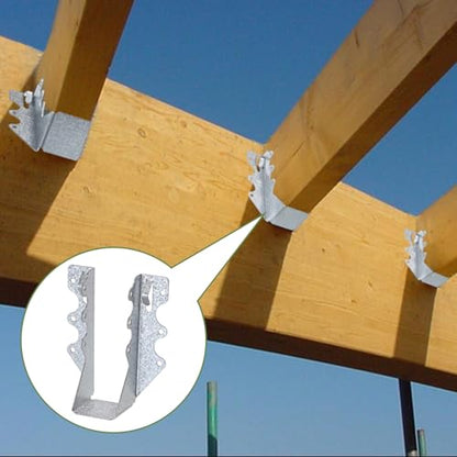 55 PCS 2x6 Steel Joist Hangers, 20 Gauge Galvanized Brackets for Wood