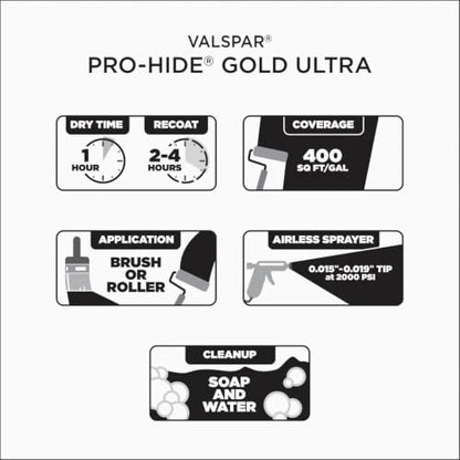 Valspar 64000 White Pro-Hide Gold Ultra Interior Super One Coat Primer, Semi-Gloss, 1 Gallon - color: WHITE, size: 22 Fl Oz (Pack of 1), style: SEMI-GLOSS
