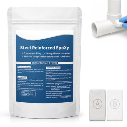 Steel Reinforced Epoxy Putty,Epoxy Putty Fast Repair Clay,2026 New Waterproof Heat-Resistant Epoxys Puttys Repair Kit,Fast Repair AB Two-Part Epoxy Clay Filler for Bonding Metal,Plastic,Wood (1Pc) - color: 1Pc