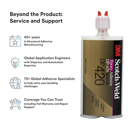 3M Scotch-Weld Epoxy Adhesive DP420, Black, 200 mL (6.76 fl oz) Duo-Pak - size: 200 ml