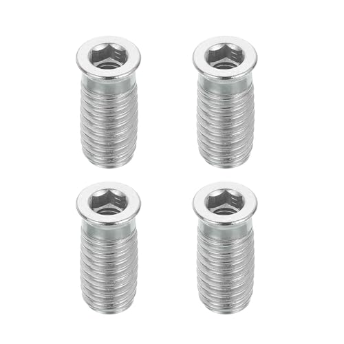 MECCANIXITY 4Pcs Threaded Inserts Nuts, M6x25mm Hex Socket Drive Nut Inserts for Wood - 304 Stainless Steel Screws Furniture Screw in Nuts Bolt Fastener Connector Wood - size: M6x25mm