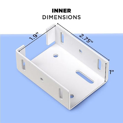 2-3/4" Rails Brackets Kit, White Aluminum Vinyl Fence Post (Set 8)
