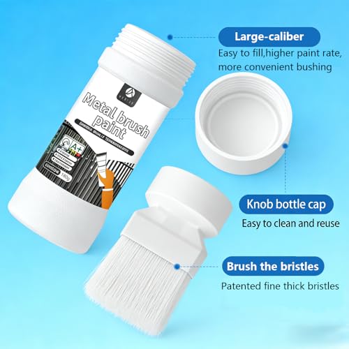 Wood and Metal Paint 2-in-1 Brush (6.35oz, Blue) Convenient Solid Wood Furniture Repair, Outdoor Metal Coating - color: Blue, size: 6.35 Fl Oz (Pack of 1)