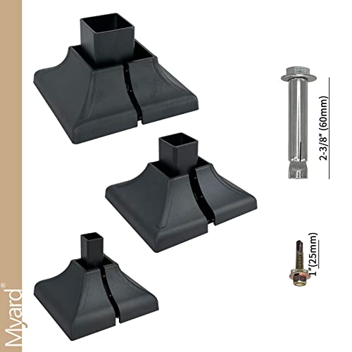 Heavy Duty Steel Fence Base Flange Kit for 2 Inch Square Posts - size: 2 Inch