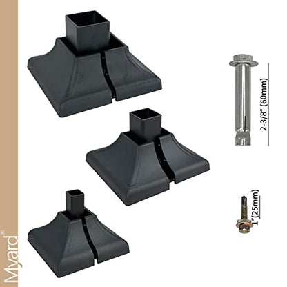 Heavy Duty Steel Fence Base Flange Kit for 2 Inch Square Posts - size: 2 Inch