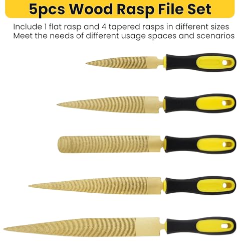 5PCS Double-Sided Wood Rasp File Set for for Woodworking
