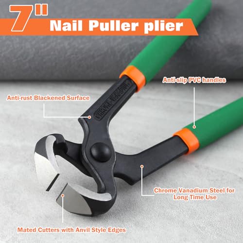 End Cutting Pliers 7 Inches PVC Handle Nail Puller Pincer for Women Wire Cutting, Shoe Heel Repair - style: 7" End Cutting Pliers