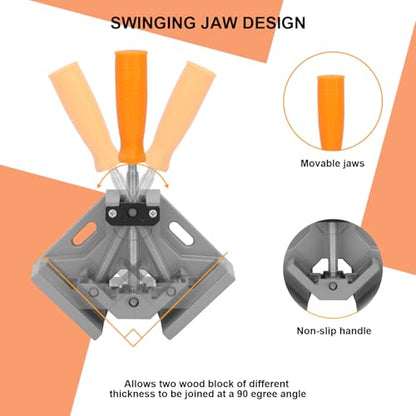 4 PCS 90 Degree Corner Clamps for Woodworking - size: 4 PCS Clamping Range 2 Inch