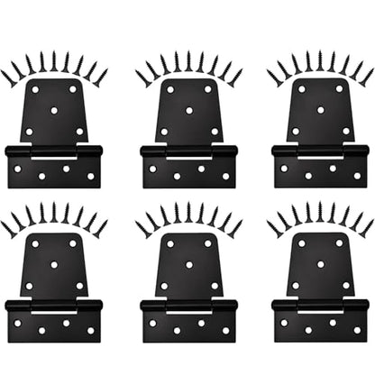 Sange Sopffy Heavy Duty Barn Door Hinges Black Iron hinge3.5 Inch for Wood Shed, Outdoor Barn, Deck, Wood Door, and Fences (Screws Included) (6)