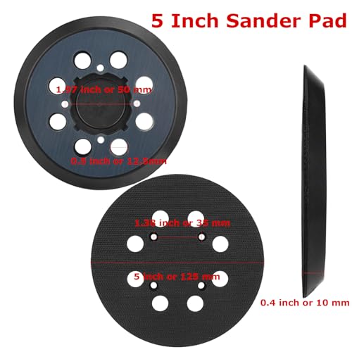 Sanding Disc Backing Pads Set,5 Inch Sanding Pad with 50 PCS Sanding Discs