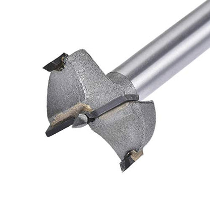 uxcell Forstner Wood Boring Drill Bits 24mm 25mm 26mm Dia. Hole Saw Carbide Alloy Steel Tip Round Shank Cutting for Hinge Plywood Wood Tool 3in1 Set - size: 24mm, 25mm, 26mm