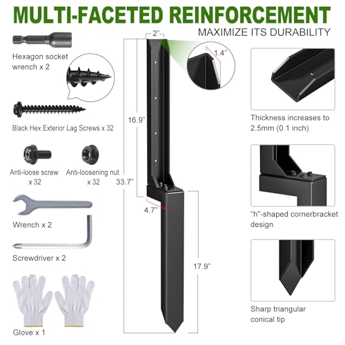 Fence Post Repair Kit，(Separation 16.9+17.9",8 pcs) - size: Separation (16.9+17.9")