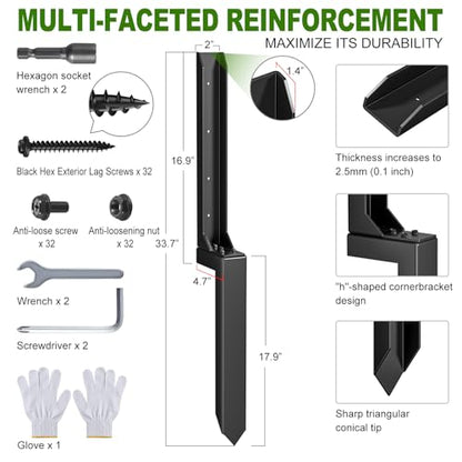 Fence Post Repair Kit，(Separation 16.9+17.9",8 pcs) - size: Separation (16.9+17.9")