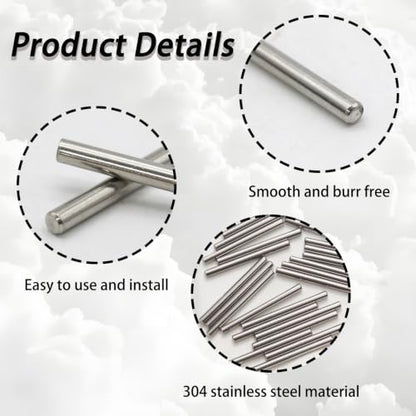 24Pcs 4mm x 50mm / 5/32 Inch x 2 Inch Shelf Pegs, Shelf Pins - size: M4 x 50mm