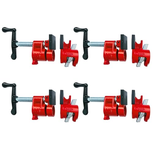 3/4 Inch Pipe Clamps 4 Pack, Woodworking Iron Clamp Set - style: 3/4" with Pads