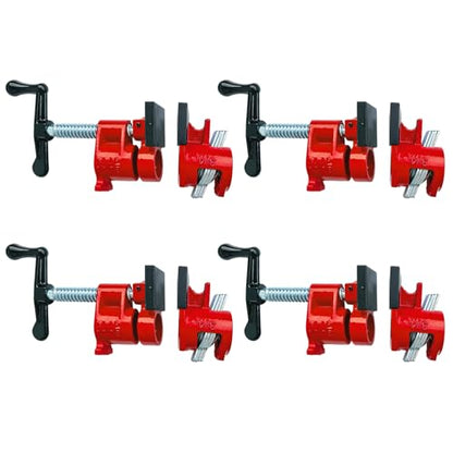 3/4 Inch Pipe Clamps 4 Pack, Woodworking Iron Clamp Set - style: 3/4" with Pads