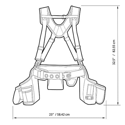 ToughBuilt - Framer Suspension Rig, Quick-Adjust Straps, TB-303-6 - size: Framer Suspension Rig (Small Pouches)