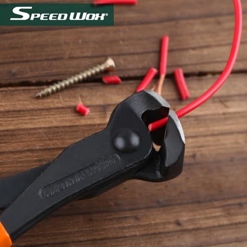SPEEDWOX 8-Inch End Cutting Pliers Nail Puller End Cutting Nippers Nail Remover Tools Staple Puller Nippers Tool Nail Puller Tool For Carpenter Wire Cutting End Snips For Pulling Nails Cutting Wires - size: 8"