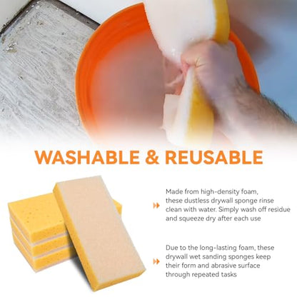 Drywall Wet Sanding Sponge, Dustless Dual Sided Walboard Drywall Sponge