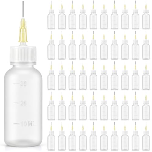 50 Pcs 30ml Needle Tip Squeeze Bottle Small Precision Tip Applicator Bottle Plastic Needle Bottles for Dispensing Oils Glue Painting Quilling Tool Sewing Craft