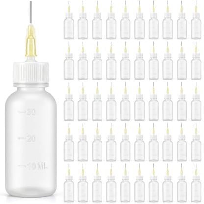 50 Pcs 30ml Needle Tip Squeeze Bottle Small Precision Tip Applicator Bottle Plastic Needle Bottles for Dispensing Oils Glue Painting Quilling Tool Sewing Craft