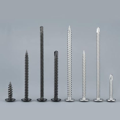 Self Drilling Screws for Metal,#10 x 3/4 Inch 130Pcs Sheet Metal Modified Truss Head,410 Stainless Steel Black Zinc Plated Self Tapping Screws - color: Black Self Drilling, size: 10x3/4"