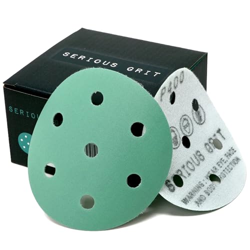 Serious Grit - 3.5" (90mm) 7-Hole P400 Grit Sanding Discs - 50 Pack Box - size: 400 Grit