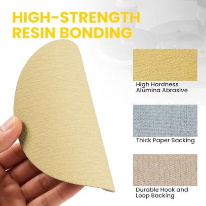 30 PCS Hook and Loop Sanding Discs 6 Inch No Hole Aluminum Oxide Sandpaper Discs 60 80 100 120 150 180 220 320 400 600 800 1000 Grit for Woodworking Automotive - style: No Hole 60-1000 Grit