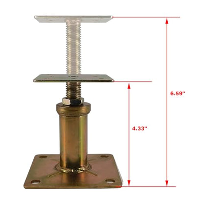 6 Pack House Floor Joist Support Jacks Adjustable 4 1/3"-7" for Leveling - size: 4.3-7 inch