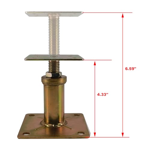 6 Pack House Floor Joist Support Jacks Adjustable 4 1/3"-7" for Leveling - size: 4.3-7 inch