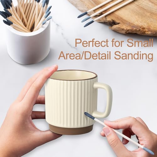 30 Pcs Sanding Sticks, Premium Double-Ended Matchstick Sanding Stick
