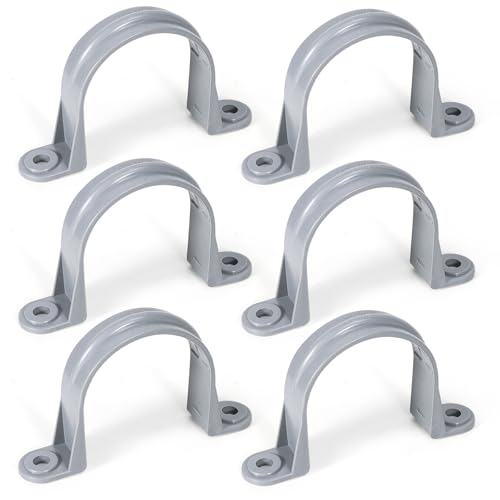 OURU 2.5 Inch PVC Pipe Straps, 2-Hole Plastic Conduit Clamp, 6PCS - size: 2.5"