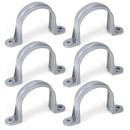 OURU 2.5 Inch PVC Pipe Straps, 2-Hole Plastic Conduit Clamp, 6PCS - size: 2.5"