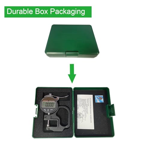 Digital Thickness Gauge 1 inch/0-25.4mm, 0.0005inch/0.01mm Accuracy - size: 1"/0.0005"