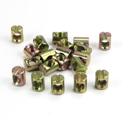 20 PCS M6 Slotted Cross Dowel Nut, Barrel Nuts Kit (M6x13mm) for Furniture, Bed, Crib & Chairs – Replacement Cross Dowel Nuts (M6x15mm) - size: M6x15mm