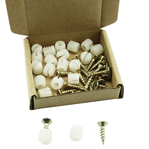 TAODAN 20PCS Plastic Dowel Inserts and Mounting Screws for Hinges