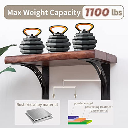20 inch Heavy Duty Shelf Brackets , Max Load 1100 Lbs ,Premium Alloy Metal Mantel Brackets (Set of 2) Fireplace Mantel Brackets - Countertop Support Brackets (20 x 13.5 inch - size: 20 inch x 13.5 inch