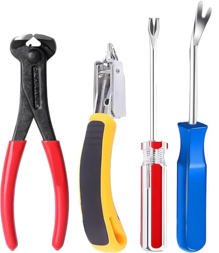 Construction & Upholstery Staple Remover Set, Tack Puller Nail Remover Tool