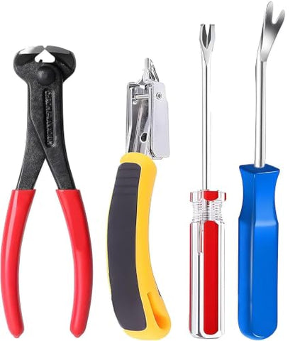 Construction & Upholstery Staple Remover Set, Tack Puller Nail Remover Tool